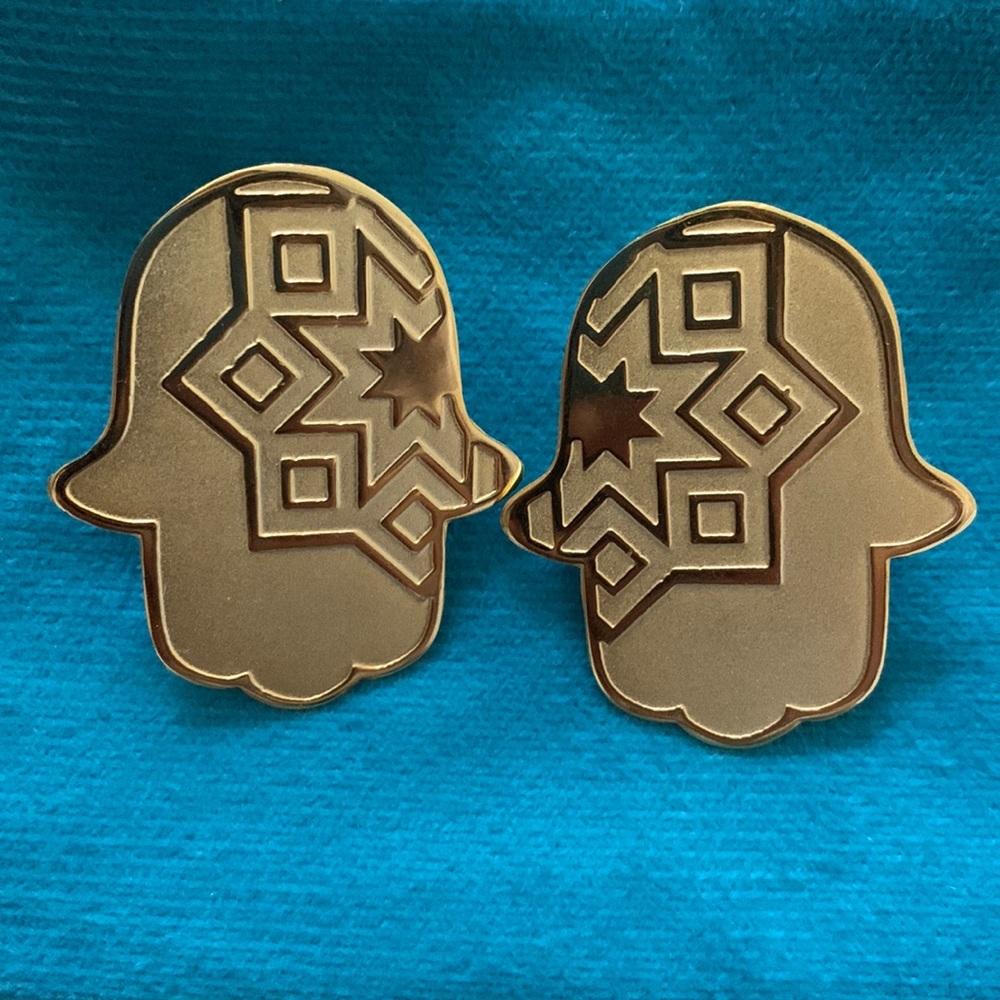 Gold plated Hamsa 🪬 Hand earrings